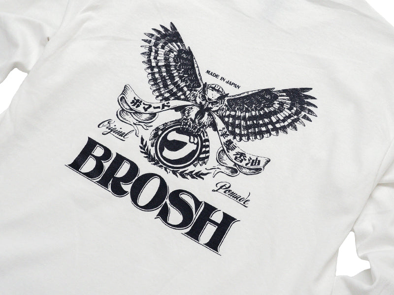 BROSH × FUSTY WORKS L/S TEE OWL LOGO
