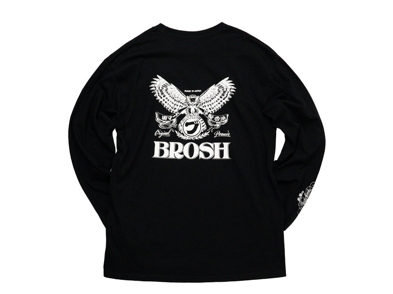 BROSH × FUSTY WORKS L/S TEE OWL LOGO