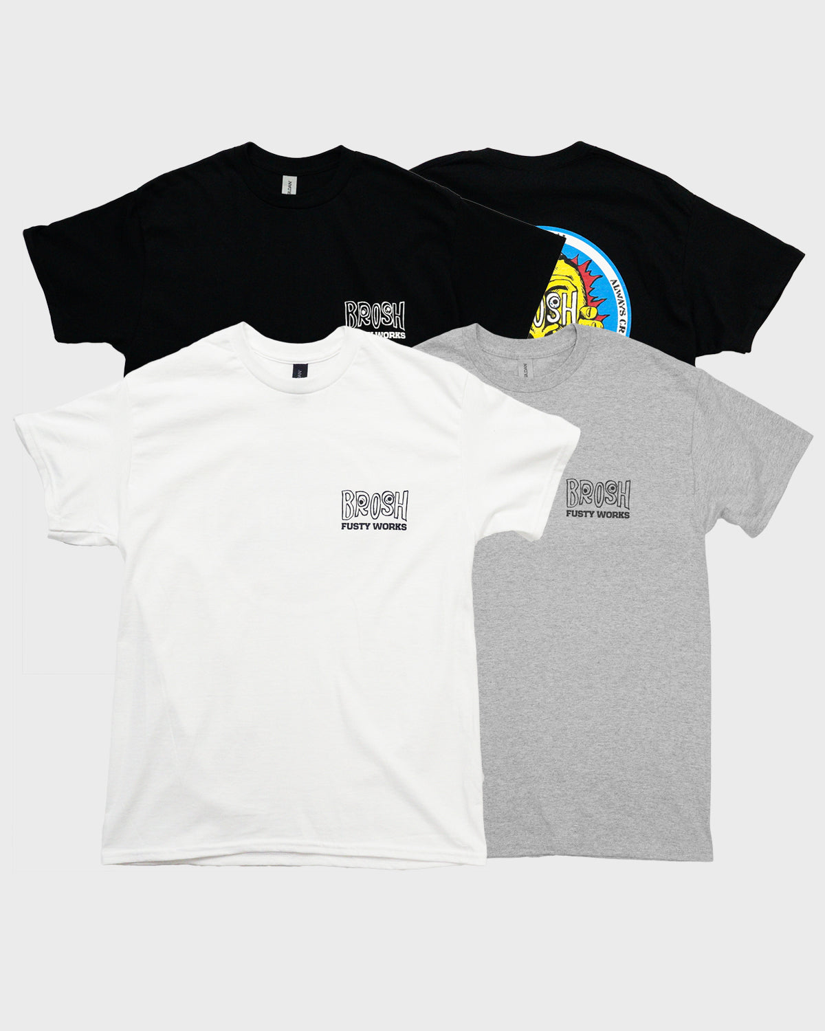 BROSH × FUSTY WORKS S/S TEE FACE LOGO