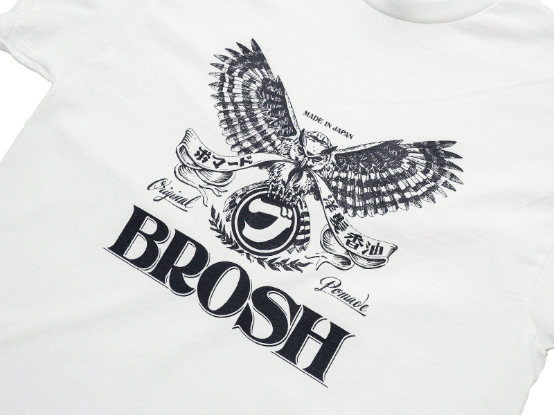 BROSH × FUSTY WORKS S/S TEE OWL LOGO