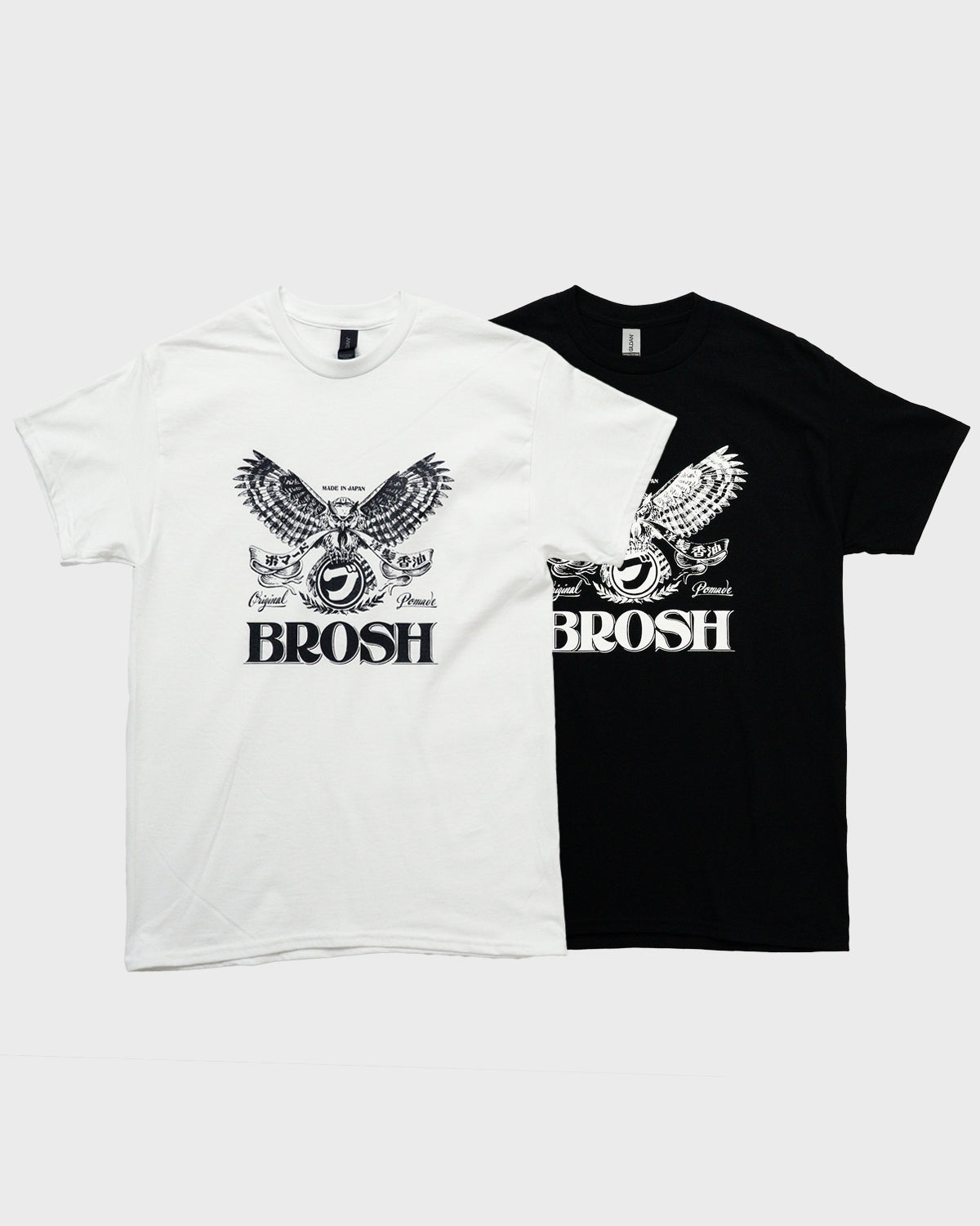 BROSH × FUSTY WORKS S/S TEE OWL LOGO